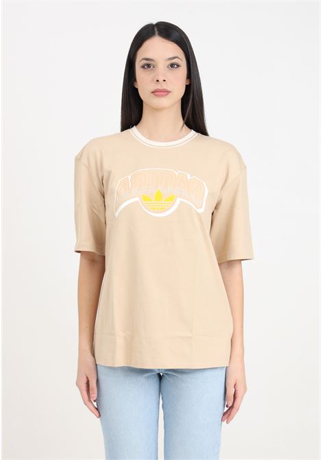 Beige women's t-shirt Logo gfx ADIDAS ORIGINALS | IU2492.